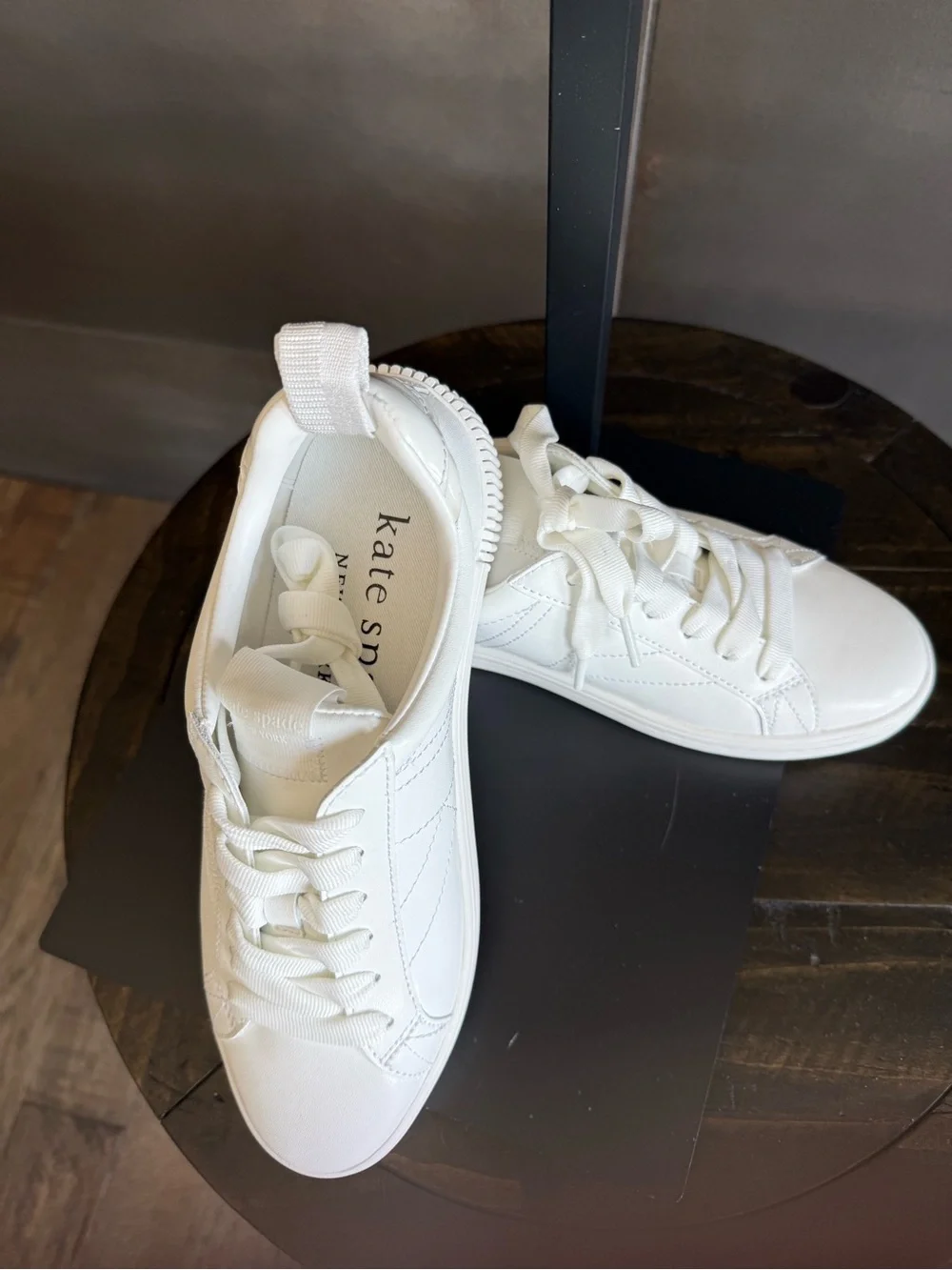 Women's Kate Spade White Casual Lace-Up Sneakers